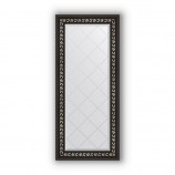 Зеркало с гравировкой в багете черный ардеко 81 mm (55x124 cm) BY 4053