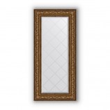 Зеркало с гравировкой в багете виньетка состаренная бронза 109 mm (60x130 cm) BY 4083