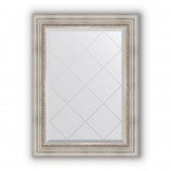 Зеркало с гравировкой в багете римское серебро 88 mm (66x89 cm) BY 4104