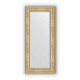 Зеркало с гравировкой в багете состаренное серебро с орнаментом 120 mm (72x162 cm) BY 4170