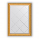 Зеркало с гравировкой в багете состаренное золото 67 mm (72x100 cm) BY 4173
