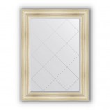 Зеркало с гравировкой в багете травленое серебро 99 mm (79x106 cm) BY 4203