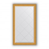 Зеркало с гравировкой в багете состаренное золото 67 mm (72x127 cm) BY 4216