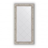 Зеркало с гравировкой в багете римское серебро 88 mm (76x158 cm) BY 4276