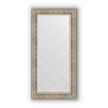 Зеркало с гравировкой в багете барокко серебро 106 mm (80x162 cm) BY 4295