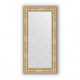 Зеркало с гравировкой в багете состаренное серебро с орнаментом 120 mm (82x164 cm) BY 4299