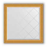 Зеркало с гравировкой в багете состаренное золото 67 mm (82x82 cm) BY 4302