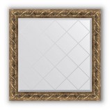 Зеркало с гравировкой в багете фреска 84 mm (86x86 cm) BY 4313