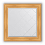 Зеркало с гравировкой в багете травленое золото 99 mm (89x89 cm) BY 4331