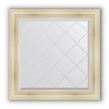 Зеркало с гравировкой в багете травленое серебро 99 mm (89x89 cm) BY 4332