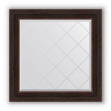 Зеркало с гравировкой в багете темный прованс 99 mm (89x89 cm) BY 4334