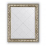 Зеркало с гравировкой в багете барокко серебро 106 mm (100x125 cm) BY 4381
