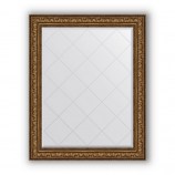Зеркало с гравировкой в багете виньетка состаренная бронза 109 mm (100x125 cm) BY 4384