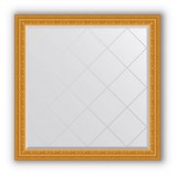 Зеркало с гравировкой в багете сусальное золото 80 mm (105x105 cm) BY 4439