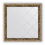 Зеркало с гравировкой в багете фреска 84 mm (106x106 cm) BY 4442