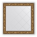 Зеркало с гравировкой в багете византия золото 99 mm (109x109 cm) BY 4457