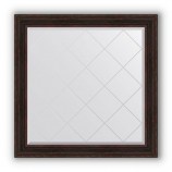 Зеркало с гравировкой в багете темный прованс 99 mm (109x109 cm) BY 4463