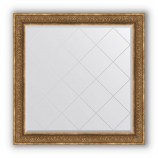 Зеркало с гравировкой в багете вензель бронзовый 101 mm (109x109 cm) BY 4464