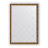 Зеркало с гравировкой в багете состаренная бронза с плетением 70 mm (128x183 cm) BY 4477