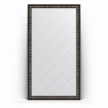 Зеркало напольное с гравировкой в багете черный ардеко 110x199 BY 6348