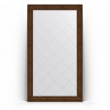 Зеркало напольное с гравировкой в багете состаренная бронза с орнаментом 117x207 BY 6379