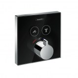 Термостат Hansgrohe ShowerSelect для двух потребителей черное стекло
