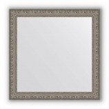 Зеркало в багетной раме виньетка состаренное серебро 56 mm (64х64 cm) Evoform Definite BY 3136